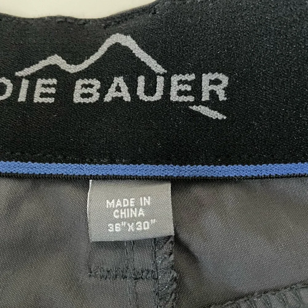 EDDIE BAUER Men's Performance Fabric Outdoor Pants 36x32 Gray Water Resistant